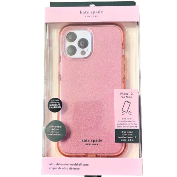 Kate Spade New York Pink Sparkle/Glitter Cell Phone Case-Apple iPhone 12 Pro Max
